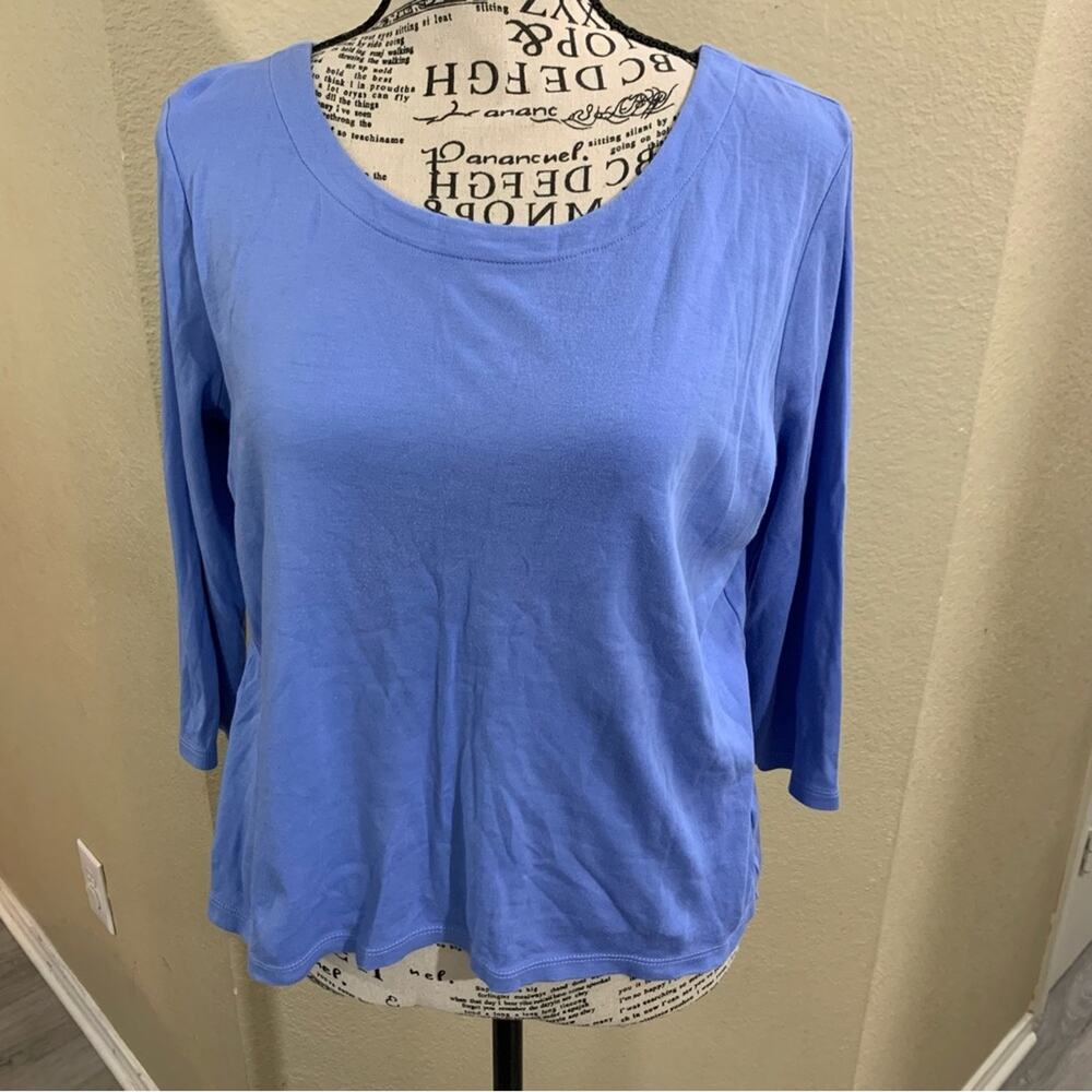 Talbots Lavender Blue Long Sleeve Scoop Neck Tee